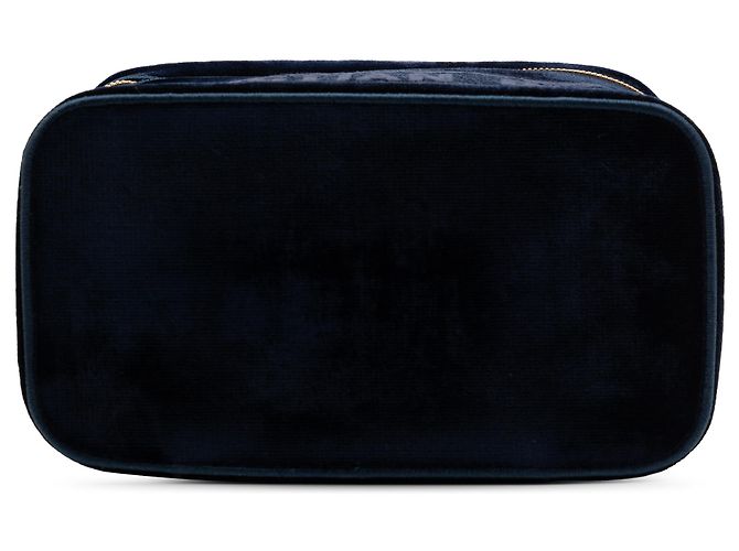 Beauty case Diortravel in velluto blu ricamato Dior Blu navy - vista 3