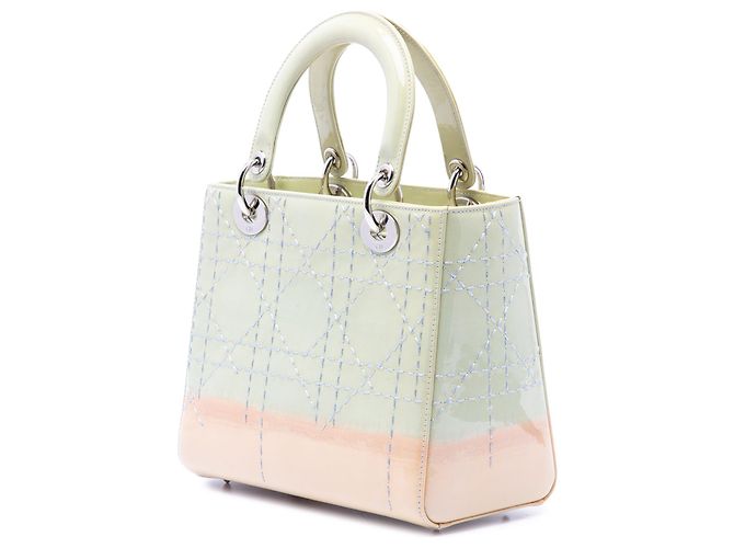 Lady Dior in vernice cannage verde medio ombre Verde chiaro - vista 2