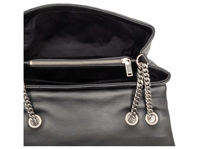 Bolsa de ombro Saint Laurent Black Medium Matelasse Calfskin Monogram LouLou Preto - vista 4