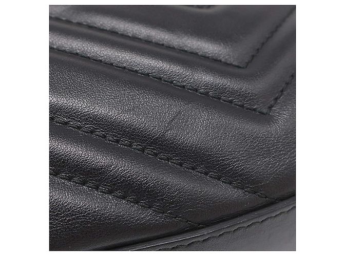 Gucci Black GG Marmont Matelasse Leather Crossbody Nero - vista 11