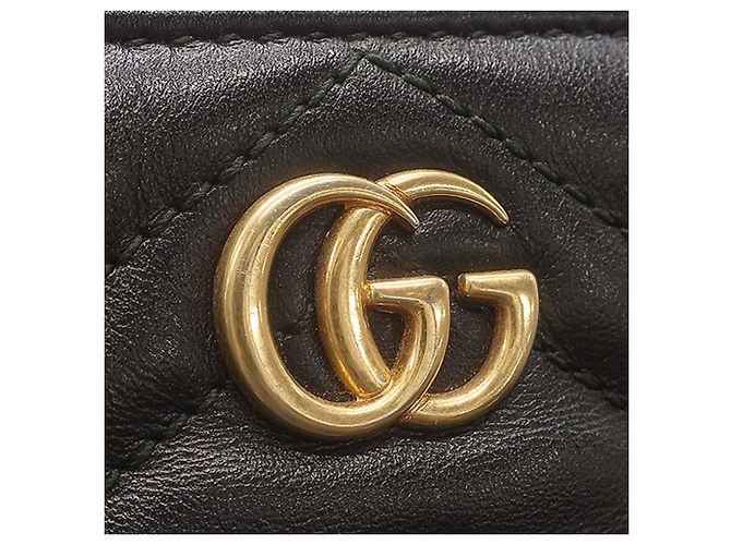 Gucci Black GG Marmont Matelasse Leather Crossbody Nero - vista 7