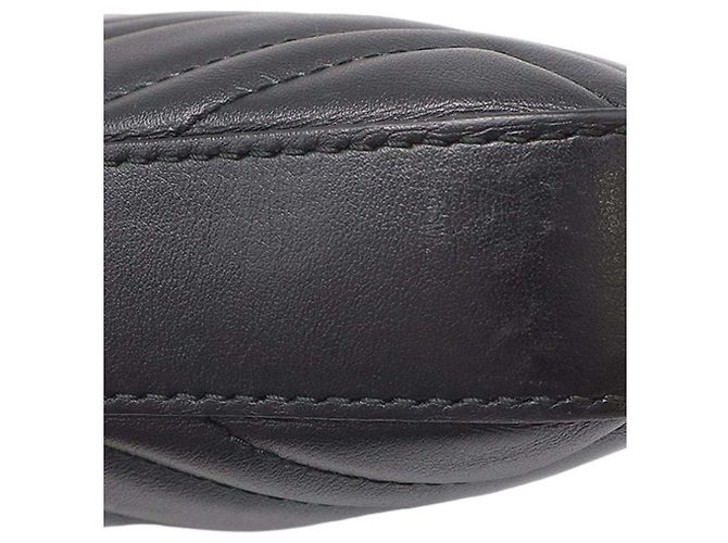 Gucci Black GG Marmont Matelasse Leather Crossbody Nero - vista 8