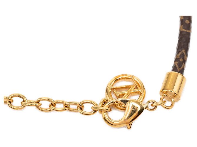 Bracciale Louis Vuitton Blooming Heart con Monogramma Marrone e Placcato Oro - vista 4