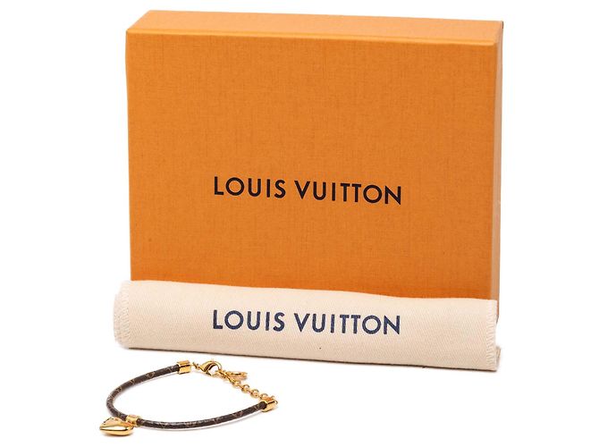 Bracciale Louis Vuitton Blooming Heart con Monogramma Marrone e Placcato Oro - vista 6
