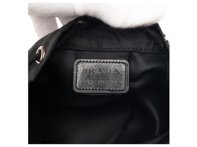 Pochette con coulisse in Tessuto nero Prada - vista 5