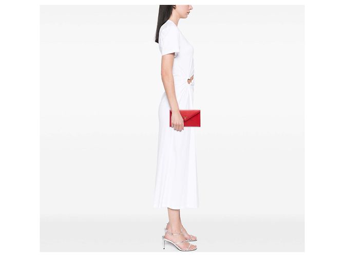Prada Red Vitello Move Envelope Clutch - Ansicht 6