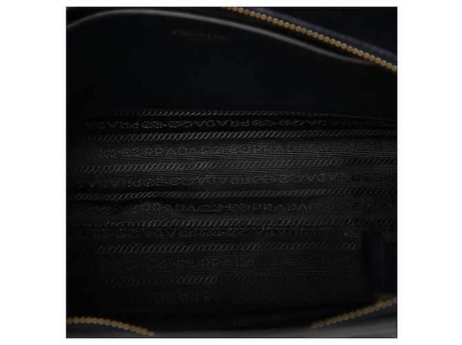 Tote convertibile aperto Prada Black Soft Calf Trimmed Saffiano Lux Nero - vista 4