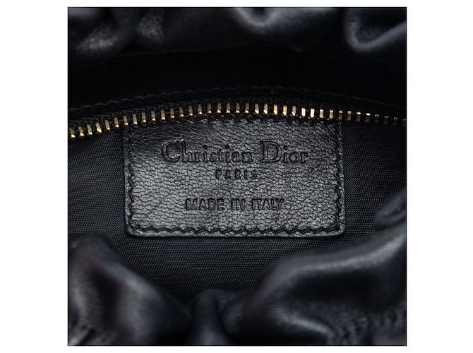 Borsa Mini Delices in agnello nero cannage gaufre Dior - vista 5