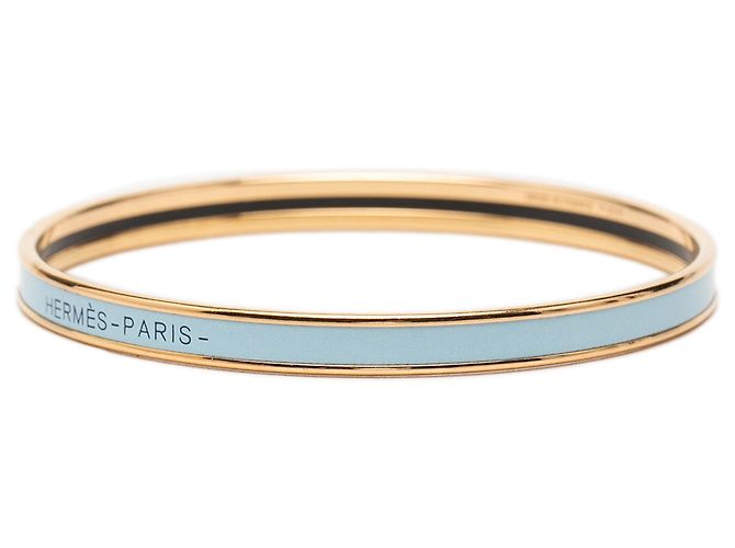 Brazalete de esmalte liso azul extra estrecho Hermès 62 Azul claro - vista 2