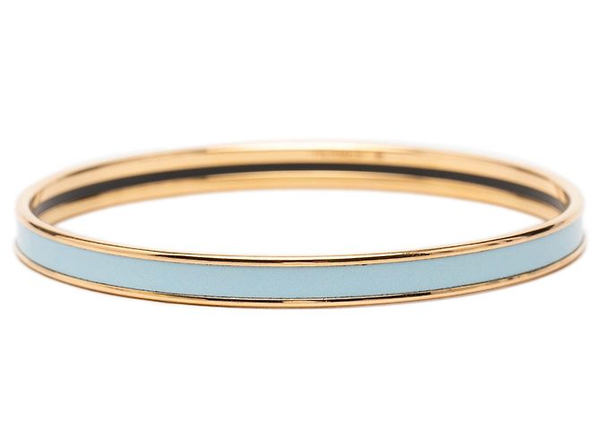 Brazalete de esmalte liso azul extra estrecho Hermès 62 Azul claro - vista 3