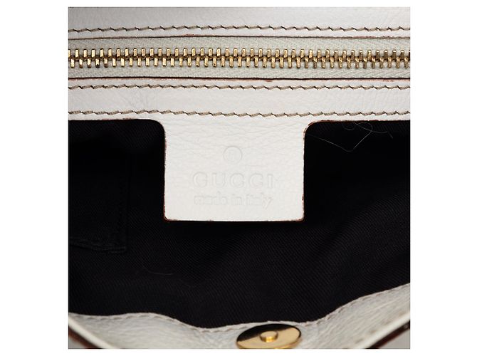 Borsa a tracolla Gucci White Calfskin Web Capri Ranch Kid Bianco - vista 6