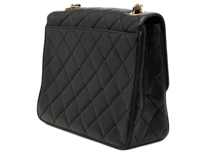 Chanel Black XL CC Quilted Lambskin Square Single Flap Preto - vista 2