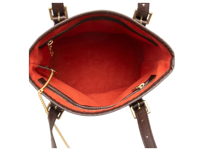 Bucket Louis Vuitton Marrone Damier Ebene Marais - vista 4