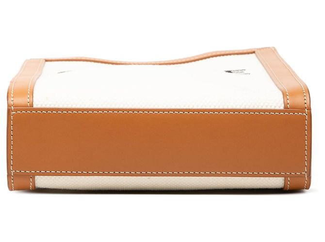 Cabas Céline Celine Tote Verticale Mini in Tela Marrone Beige - vista 3