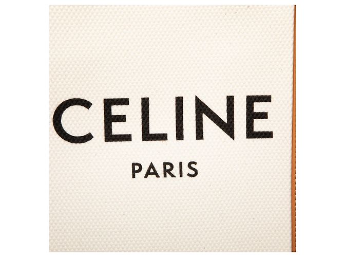 Cabas Céline Celine Tote Verticale Mini in Tela Marrone Beige - vista 5