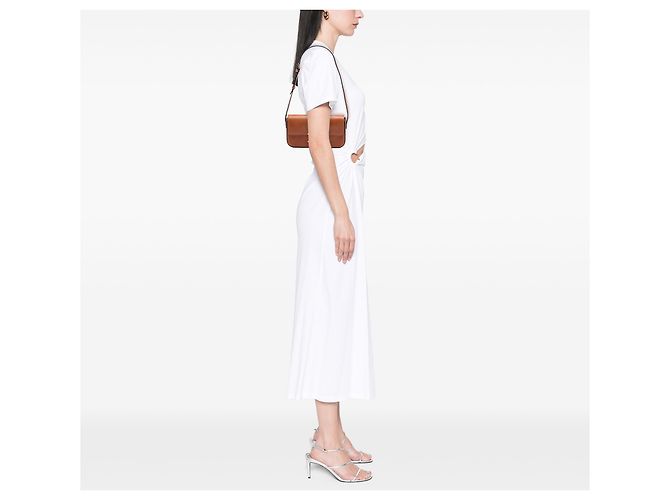 Céline Borsa a tracolla Claude in pelle di vitello lucida marrone Celine - vista 6