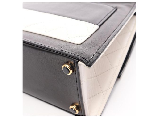 Borsa a Spalla Chanel Matelassé Nero Bianco - vista 16