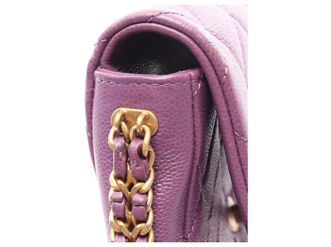 Borsa a Spalla Chanel Matelassé Small Flap Porpora - vista 13