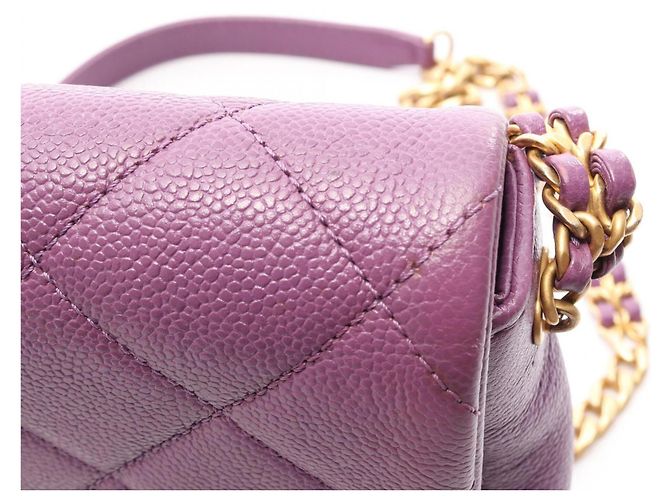 Borsa a Spalla Chanel Matelassé Small Flap Porpora - vista 14