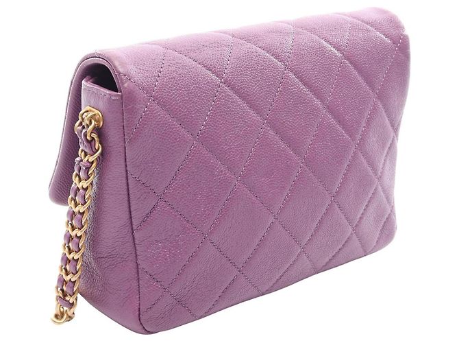 Borsa a Spalla Chanel Matelassé Small Flap Porpora - vista 2