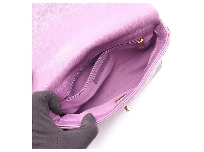 Borsa a Spalla Chanel Matelassé Small Flap Porpora - vista 3