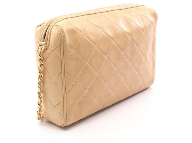 Borsa a tracolla Chanel Matelassé con nappa Beige - vista 2