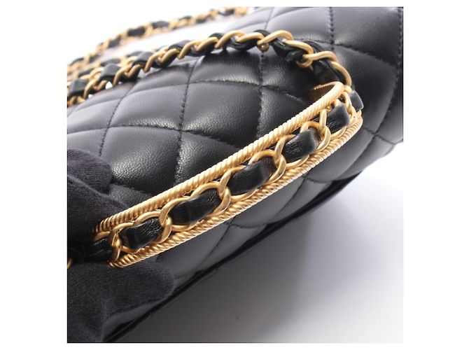 Borsa Chanel Matelassé Top Handle 2-Way Shoulder Bag Nero - vista 11