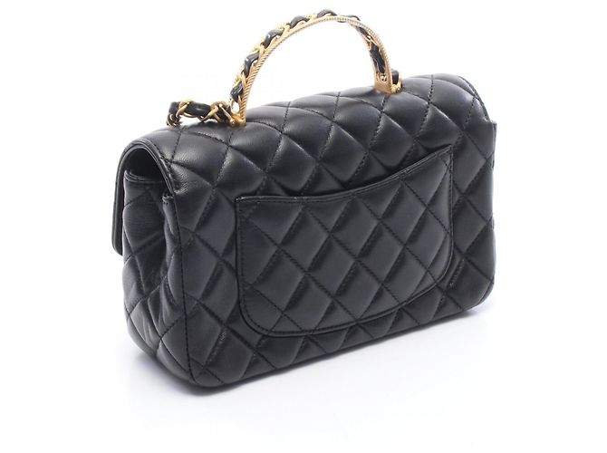 Borsa Chanel Matelassé Top Handle 2-Way Shoulder Bag Nero - vista 2