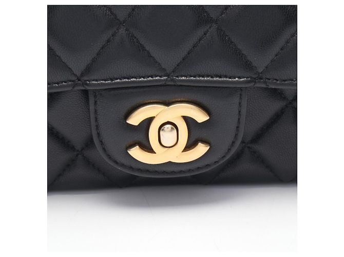 Borsa Chanel Matelassé Top Handle 2-Way Shoulder Bag Nero - vista 9