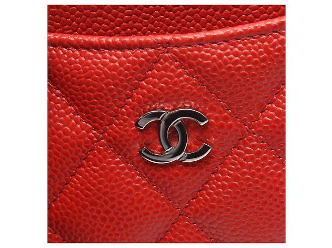 Timeless Tarjetero de piel matelassé rojo Chanel Roja - vista 7