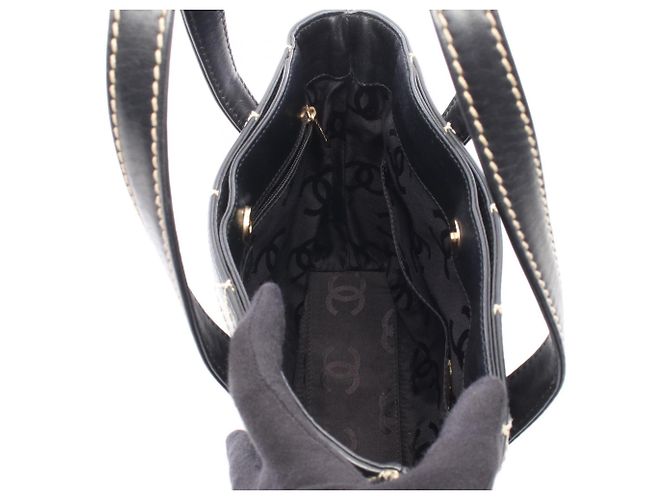 Borsa Tote Chanel Wild Stitch Nero - vista 3