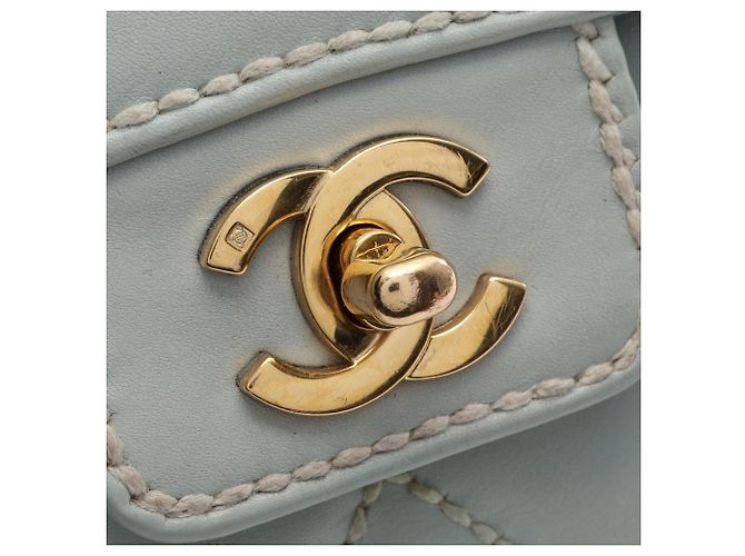 Borsa a mano Chanel Wild Stitch Top Handle Blu - vista 12