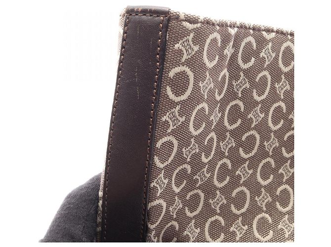 Céline Borsa Tote Celine C Macadam Marrone Crudo - vista 11