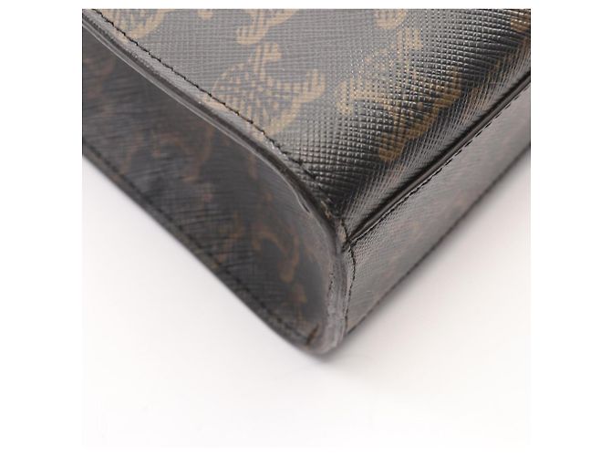 Céline Celine Small Vertical Cabas Triomphe Borsa Tote 2-Way Marrone Nero - vista 5