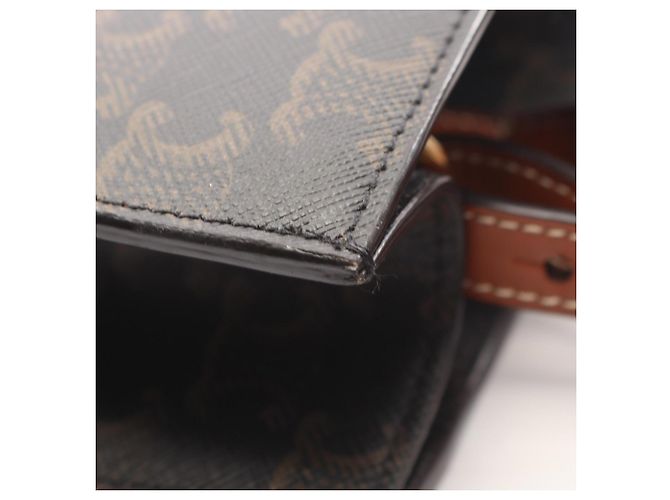 Céline Celine Small Vertical Cabas Triomphe Borsa Tote 2-Way Marrone Nero - vista 6