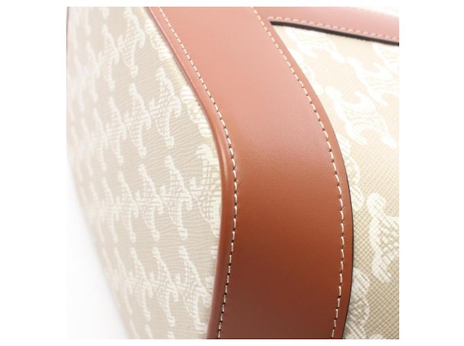 Céline Celine Small Bucket Triomphe Schultertasche Braun Weiß Beige - Ansicht 6