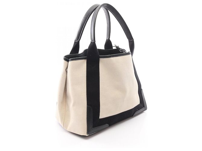Borsa Tote Balenciaga Navy Cabas S Nero Crudo - vista 2