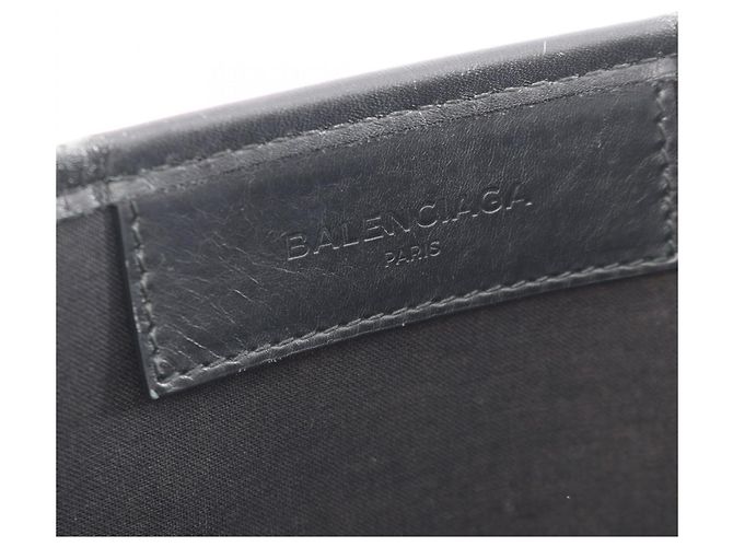 Borsa Tote Balenciaga Navy Cabas S Nero Crudo - vista 4