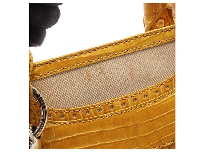 Céline Borsa a mano Celine Boogie Bag Embossed Beige Giallo - vista 10