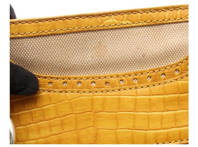 Céline Borsa a mano Celine Boogie Bag Embossed Beige Giallo - vista 11