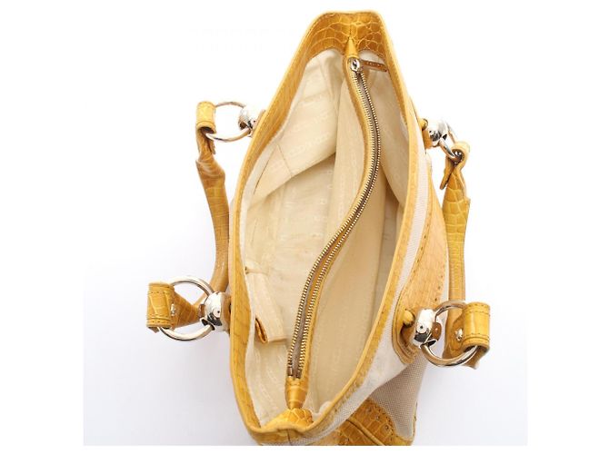 Céline Borsa a mano Celine Boogie Bag Embossed Beige Giallo - vista 3