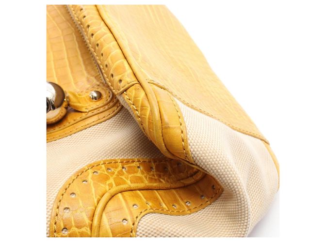 Céline Borsa a mano Celine Boogie Bag Embossed Beige Giallo - vista 7