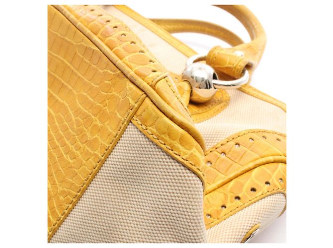 Céline Borsa a mano Celine Boogie Bag Embossed Beige Giallo - vista 8