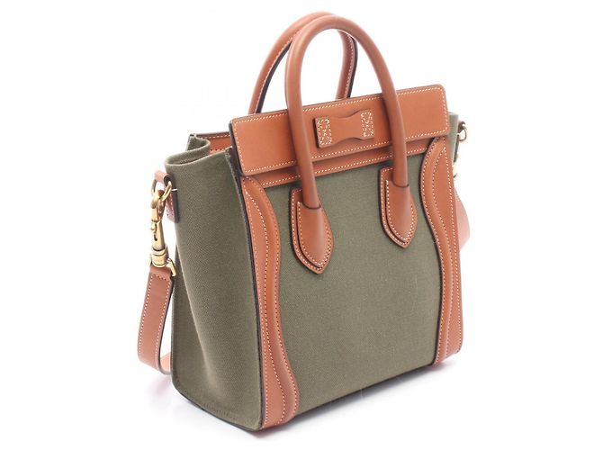 Céline Borsa a 2 modi Celine Luggage Nano Shopper Marrone Cachi - vista 2