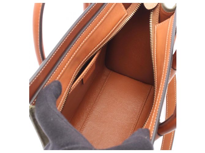 Céline Borsa a 2 modi Celine Luggage Nano Shopper Marrone Cachi - vista 3