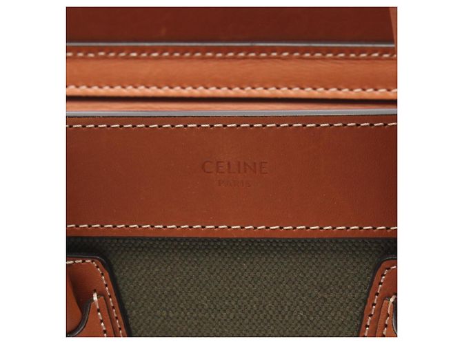 Céline Borsa a 2 modi Celine Luggage Nano Shopper Marrone Cachi - vista 4