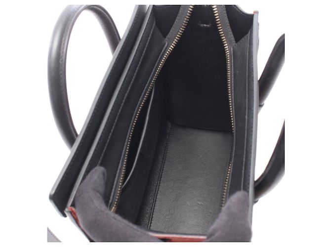 Céline Borsa 2-Way Celine Luggage Nano Shopper Nero Rosso Beige - vista 3