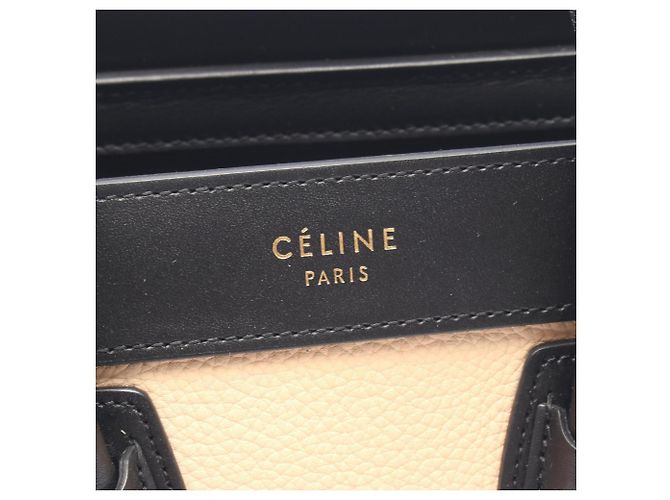 Céline Borsa 2-Way Celine Luggage Nano Shopper Nero Rosso Beige - vista 4