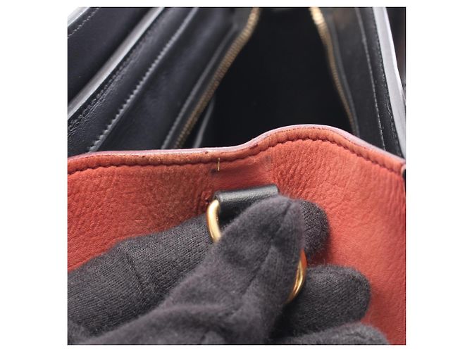 Céline Borsa 2-Way Celine Luggage Nano Shopper Nero Rosso Beige - vista 5