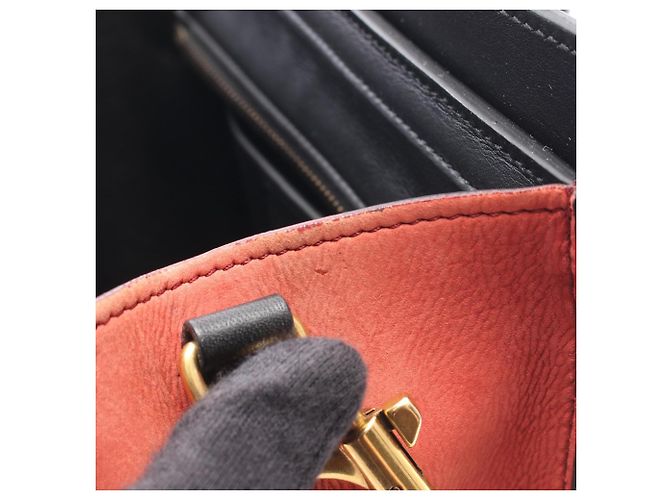 Céline Borsa 2-Way Celine Luggage Nano Shopper Nero Rosso Beige - vista 6